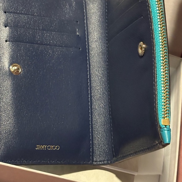 Jimmy Choo Teal Leather Wallet - Picture 4 of 7